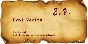 Erni Verita névjegykártya